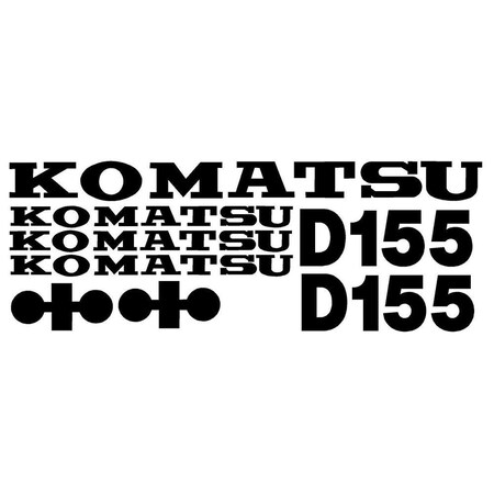 Aftermarket Komatsu D155 Dozer Black Decal Set KOMD155DECALSET
